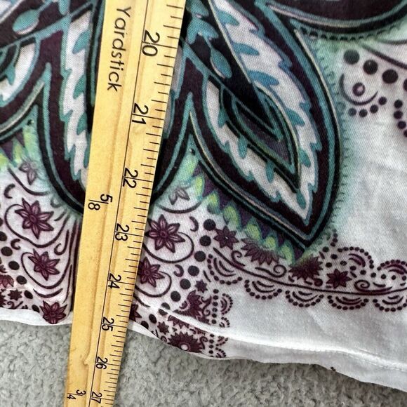 Vintage Y2K Top Kates Kloset Womens Large Paisley Geometric‎ Short Sleeve Boho - Picture 4 of 6